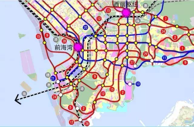 南山区地铁交通规划图